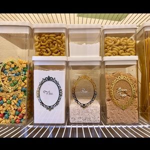 Gold pantry labels